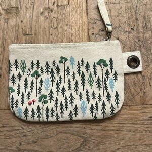 NWOT Danica Studio “Hill and Dale” Small Zipper Pouch – Forest Mushrooms Design